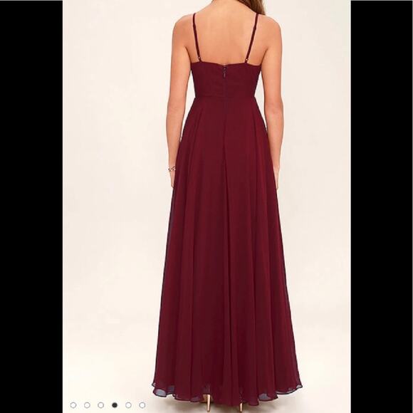 Lulus All About Love Wine Red Maxi Dress Size Medium NEW - Picture 6 of 12